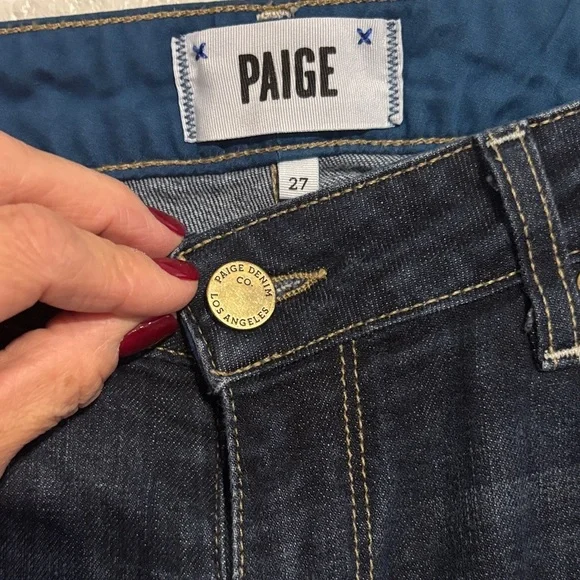 PAIGE Women's low-rise Dark Blue Jimmy Jimmy Skinny Jeans - Picture 2 of 6